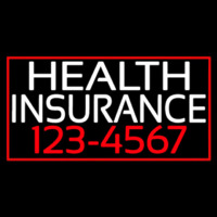 Health Insurance With Phone Number And Red Border Enseigne Néon
