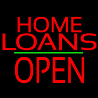 Home Loans Block Open Green Line Enseigne Néon