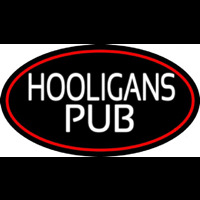 Hooligans Pub Oval With Red Border Enseigne Néon