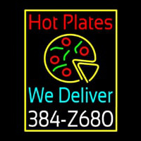 Hot Plates Pizza We Deliver Enseigne Néon