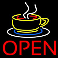 Hot Tea Open Enseigne Néon