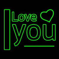 I Love You Green Enseigne Néon