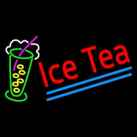 Ice Tea Blue Line Logo Enseigne Néon
