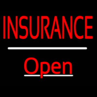 Insurance Open White Line Enseigne Néon