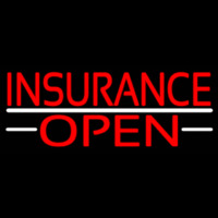 Insurance Open White Line Enseigne Néon