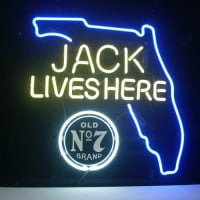 Jack Daniels Jack Lives Florida Whiskey Bière Bar Entrée Enseigne Néon