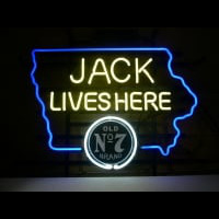 Jack Daniels Jack Lives Here IOWA Whiskey Enseigne Néon