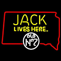 Jack Daniels Jack Lives Here South Dakota Whiskey Enseigne Néon