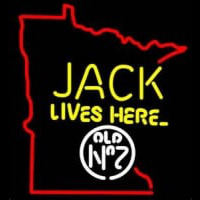 Jack Daniels Jack Lives here Minnesota Whiskey Enseigne Néon