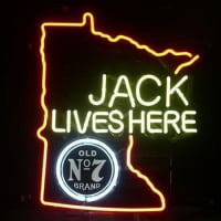 Jack Daniels Lives Here Minnasota Whiskey Neon Bière Bar Enseigne