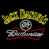 Jack Daniels with Budweiser Logo Enseigne Néon