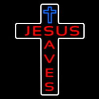 Jesus Saves With Cross Enseigne Néon