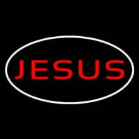 Jesus White Border Enseigne Néon