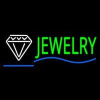 Jewelry Block Diamond Logo Blue Line Enseigne Néon