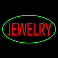 Jewelry Block Oval Green Enseigne Néon