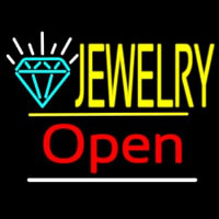 Jewelry Logo Open Yellow Line Enseigne Néon