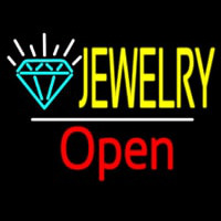 Jewelry Logo White Line Open Enseigne Néon