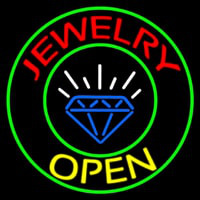 Jewelry Open Blue Logo Enseigne Néon