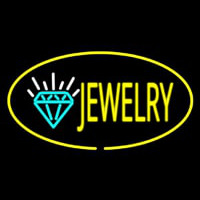 Jewelry Oval Yellow Enseigne Néon