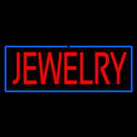 Jewelry Rectangle Blue Enseigne Néon