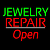 Jewelry Repair Open White Line Enseigne Néon