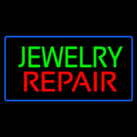 Jewelry Repair Rectangle Blue Enseigne Néon