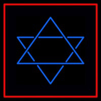 Judaism Star Of David Red Border Enseigne Néon