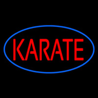 Karate Oval Blue Enseigne Néon