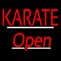 Karate Script2 Open White Line Enseigne Néon