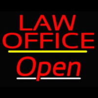 Law Office Open Yellow Line Enseigne Néon