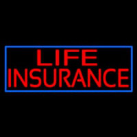 Life Insurance Block Blue Border Enseigne Néon