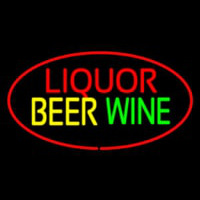 Liquor Beer Wine Oval Red Enseigne Néon