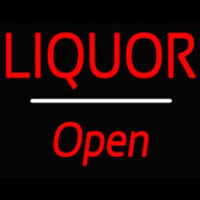 Liquor Open White Line Enseigne Néon