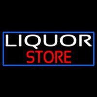Liquor Store With Blue Border Enseigne Néon