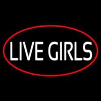 Live Girls With Red Border Enseigne Néon