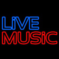 Live Music Block Mic Logo Enseigne Néon