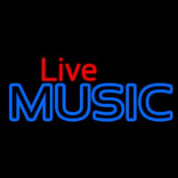 Live Music Blue 1 Enseigne Néon
