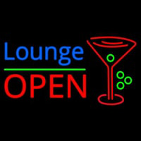 Lounge With Martini Glass Open 1 Enseigne Néon