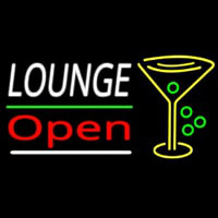 Lounge With Martini Glass Open 2 Enseigne Néon