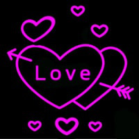 Love Heart Emblem Enseigne Néon