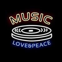 MUSIC LOVE PEACE Enseigne Néon