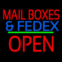 Mail Bo es And Fede  Open Block Green Line Enseigne Néon