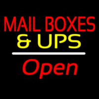 Mail Bo es And Ups Open White Line Enseigne Néon