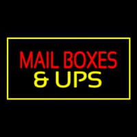 Mail Bo es And Ups Rectangle Yellow Enseigne Néon