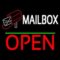 Mailbo  Red Logo With Open 1 Enseigne Néon