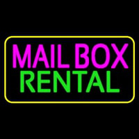 Mailbo  Rental Block Yellow Border Enseigne Néon