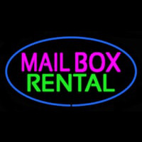 Mailbo  Rental Blue Oval Enseigne Néon