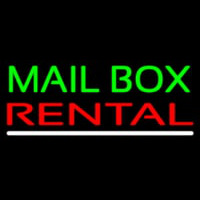 Mailbo  Rental White Line Enseigne Néon