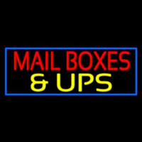 Mailbo es And Ups Block Blue Border Enseigne Néon