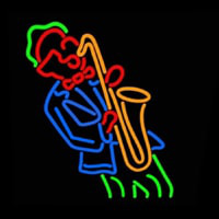 Man Playing Saxophone Enseigne Néon
